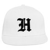 4sold White Snapback Hat with Raised 3D Black Embroidery Letter