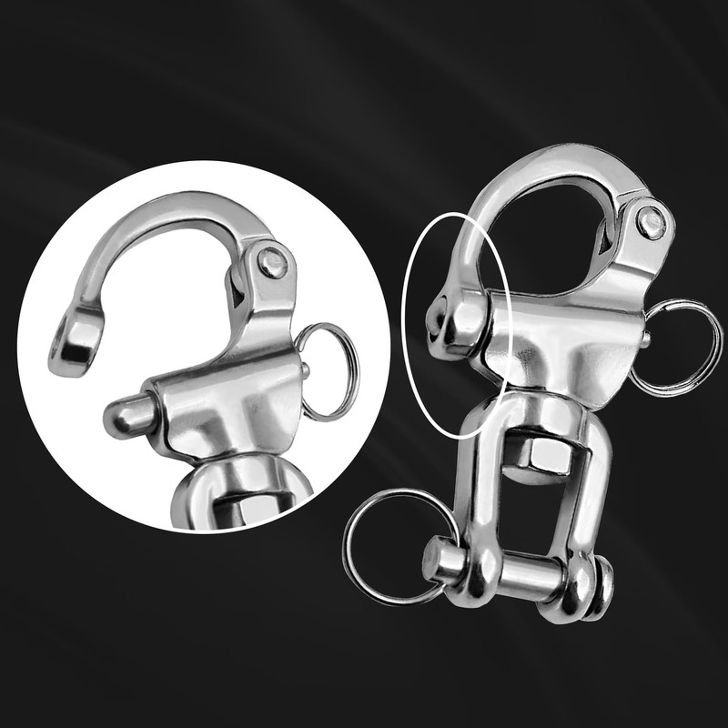 Laorde Swivel Eye Snap Shackle 316 Stainless Steel Quick Release