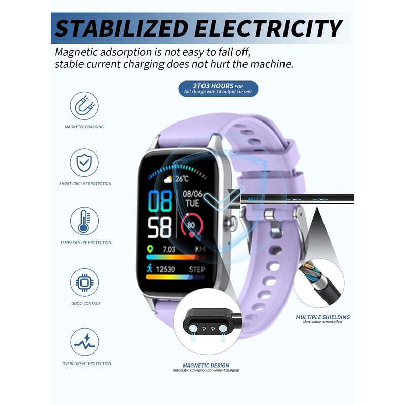 Charging Cable for Dyurwa P97 Smartwatch，2 - Pin Magnetic Charging