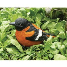Chirper Oriole Statue by Michael Carr Designs - Outdoor Bird Figurine for gardens, patios and lawns (80027)