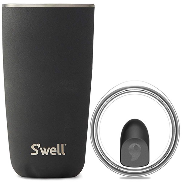 S'well Stainless Steel Tumbler with Clear Slide-Open Lid - 18