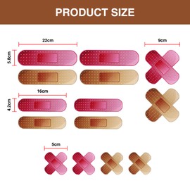 OQXEJPHFN 14 Pcs Funny Car Bandage Stickers, Large Car Decals for Cover Dent Crack Scratch Automotive Decoration (Pink and Yellow)