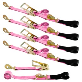 Car Tie Down System - Pack of 4 - Rated 10,000 LB -Pink