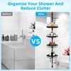 32-122inch Corner Shower Caddy Tension Pole Black, Rustproof Drill-Free Shower