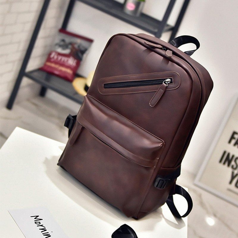 Mens Leather Backpack 16.1 IN Laptop Bags, Large Capacity Business