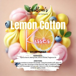 JerrBear’s Custom Body Dusting Powder - Scented - Gentle - Fine Powder Talc-Free Fragrance Moisture Cosmetic Skin Care:_Lemon Cotton Kisses