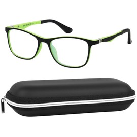 Yogo Vision - Gafas de bloqueo de luz azul para niños y niñas, con funda, para videojuegos, con bonitos marcos cuadrados coloridos, antifatiga ocular, reduce el deslumbramiento