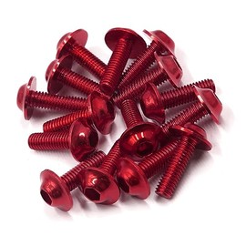 15pcs M6 x 20 mm Red Hexagon License Plate Fairing Screws for Motorcycle 1996-2023