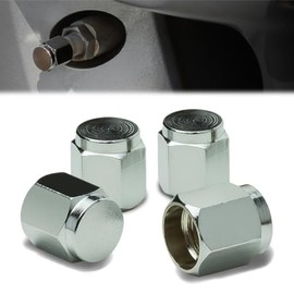 8Pcs Universal Polished Aluminum Tire Rim Valve Air Port Dust Cover Stem Caps, Anodized & Powdercoated, Hexagon Style, Silver Color