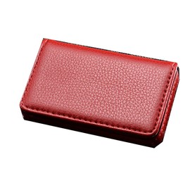Red Pu Leather Business Card Case Magnetic Name Card Holder Wallet Holder Suitable for Men and Women