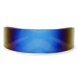 In Touch With Style Futuristic Shield Sunglasses Monoblock Cyclops 100% UV400 (Blue Multicolored)