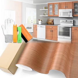 Free Tool Kit EZAUTOWRAP 1538 Teak Wood Grain Viny Wrap Sticker Decal Car Furniture Cabinet 3MIL - 48"X120" (4FT X 10FT)