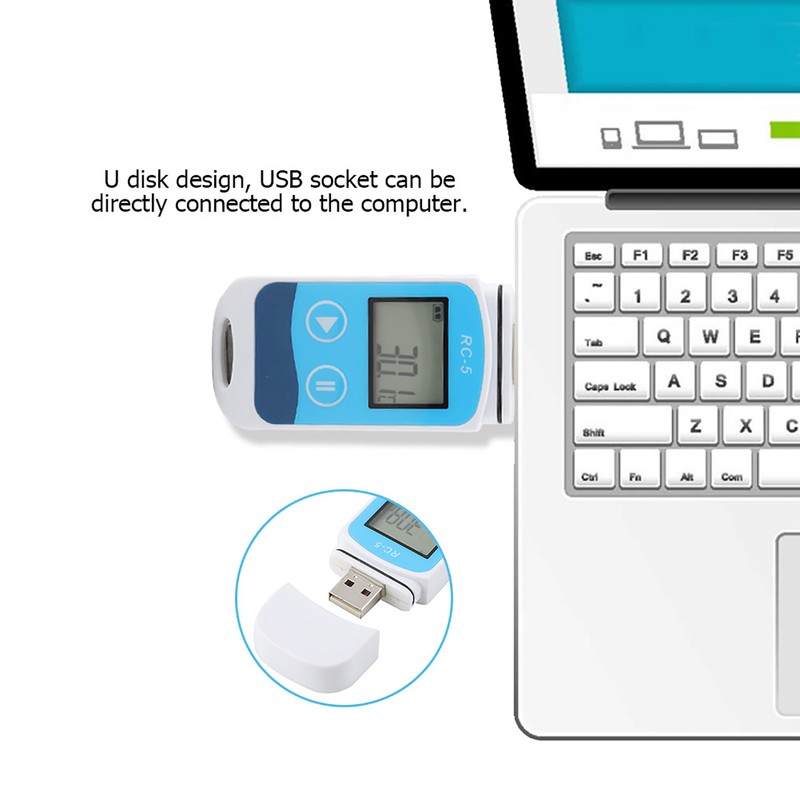 Portable RC‑5 Temperature Data Logger Mini Recorder LCD Display 32000