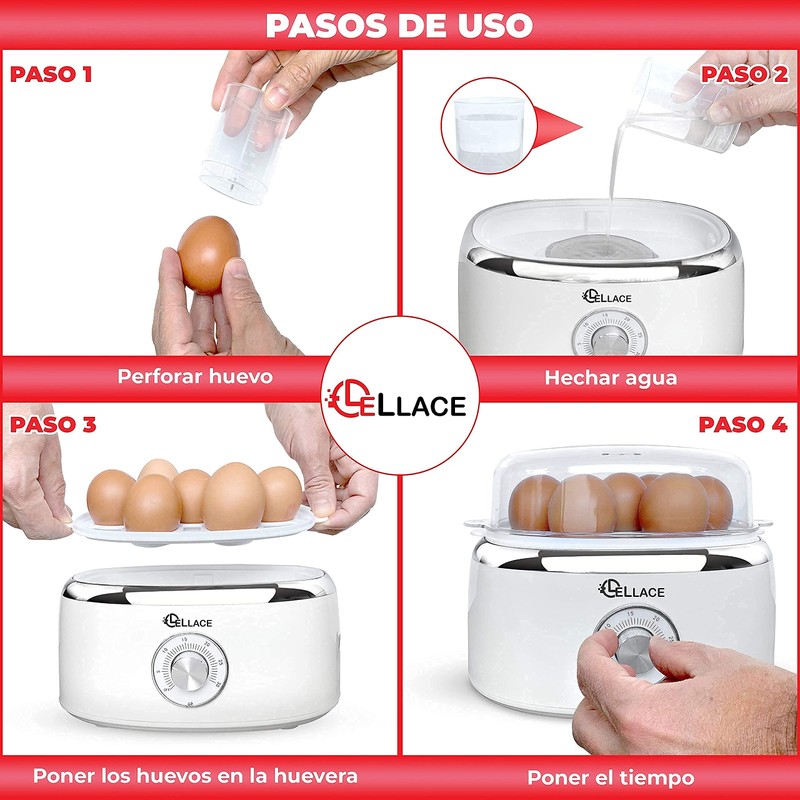 LELLACE Electric Egg Boiler with Timer and Alarm - 1