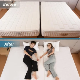 ENITYA Split King Gap Filler for Adjustable Bed, Twin to King Converter with Removable Washable Cover, Twin Mattress Connector for Guest Stayover/Family Room/Vacation Rentals(75" L x 10" W)
