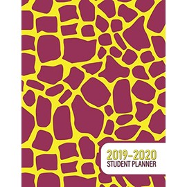 2019 - 2020 Student Planner: Maroon and Yellow Giraffe - Assignment Tracker, Essay Planner, Chapter Log, Grade Tracker, To-Do Lists, Note Pages, and Project Management