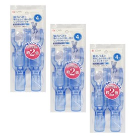 Towa Sangyo CLR Clothespins Double Spring Wide Rod Pinch Strong Spring Blue Approx. 2.4 x 1.6 x 3.9 inches (6 x 4 x 10 cm), Set of 4 x 3