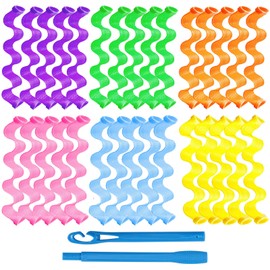 Pack of 30 Curlers for Long Hair, Hair Curlers Spiral Curls Styling Kit, Spiral Curls Waves Without Heat Curlers, with 2 Styling Hooks for All Hair Lengths, 30 cm