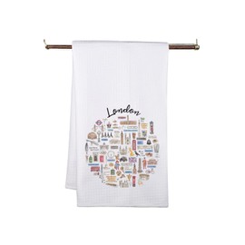 MNIGIU London Travel Gift London Kitchen Towel London Kitchen Decor for Housewarming London Souvenir Gift (London Towel)