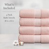 NY Loft 100% Cotton Bath Towel 4 Pack | Super