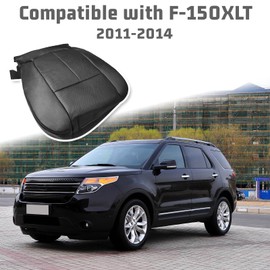 VKGUG Front Driver Side Bottom Replacement Seat Cover Compatible with Ford F-150 XLT 2011-2014 Leather Black