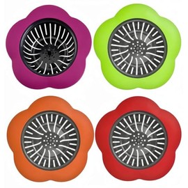 Kitchen Sink Strainer, 4PCS Silicone Sink Strainers, Large Wide Rim 4.5" Diameter Sink Drain Strainer for Kitchen Sink - Multicolor