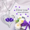 BlingGem Sterling Silver Heart Necklace for Women with 2 Birthstones,