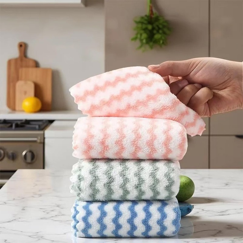 21 Pack Super Absorbent Dish Cloths Coral Velvet Microfiber Kitchen