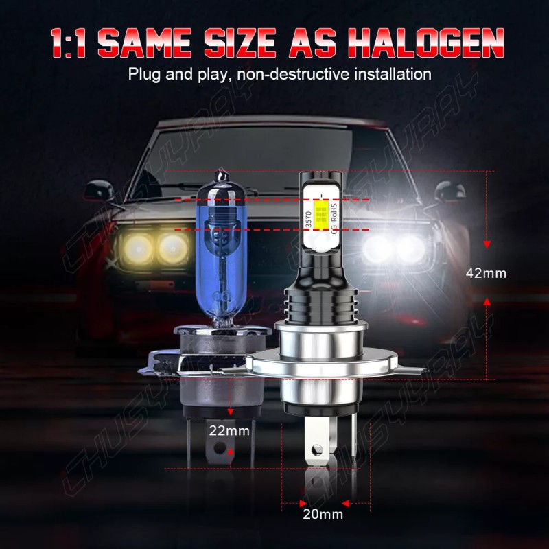 CHUSYYRAY Pair 5x7" 7x6" LED Headlights Hi/Lo DRL fit Toyota
