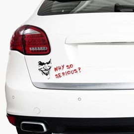Joker Sticker 10 x 7 cm Why So Serious Lettering Saying Vehicle Decor Film for Car Bus Caravan Car Accessories Car Sticker Clown (Matte Black, K059 + K061 Joker with Lettering)