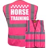 Bright Pink High Visibility Vest with White HORSE TRAINING -