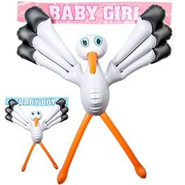 New Arrival Inflatable Stork 2 Banners Newborn Baby Birthday Shower Party