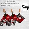 Samgula Red Wine Oven Mitts and Pot Holders Sets Roses