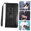 PACKOVE Large Capacity Male Bifold Wallet with Alligator Print Durable