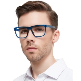 MARE AZZURO Bifocal Reading Glasses 2.50 Men Blue Light Blocking Readers 100 125 150 175 200 225 250 275 300 350 (Blue, 2.5)