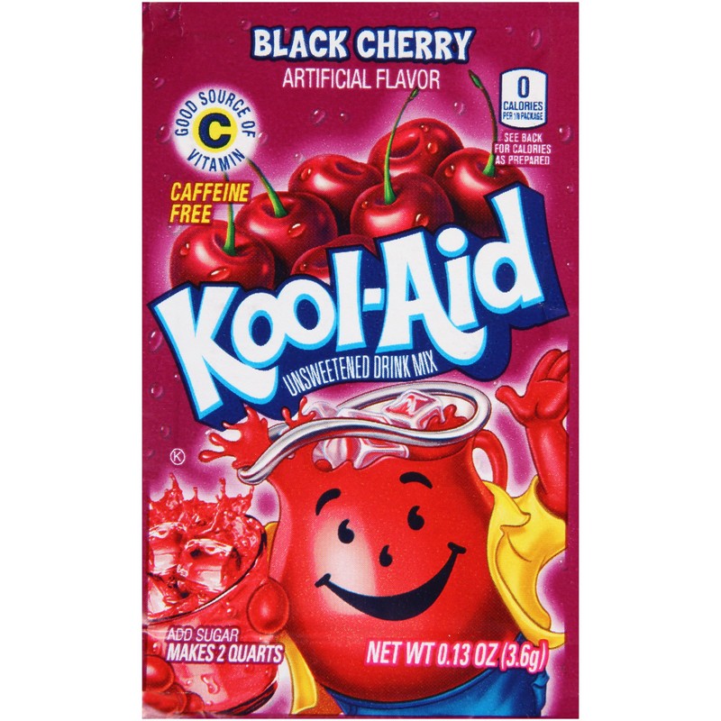 Kool-Aid Black Cherry Caffeine Free Unsweetened Soft Drink Mix, 0.13