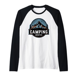 Camping Adventure Outdoor Survival Bushcraft Skills Nature Raglan Baseball Tee