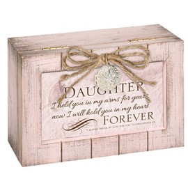 Cottage Garden Daughter in My Heart Forever Blush Pink Locket Petite Music Box Plays Friend in Jesus