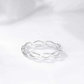 EAMTI 925 Celtic Knot Rings for Women Sterling Silver Wedding Band Size 5