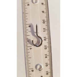 5/8" Stainless Steel Cup Hooks Corrosion Resistant Screw in (Pack of 10) Silver