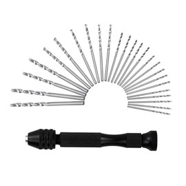26-Piece Precision Pin Vise Hand Drill Set, Mini Hand Drill with Multiple Bits for Crafts, Models, and Jewelry Making