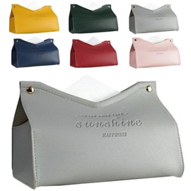 fogman Stylish Scandinavian Soft Pack Cover Tissue Box PU Leather (Gray)
