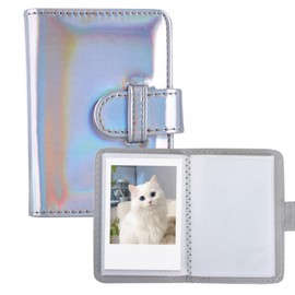 Mini Photo Album 28 Pockets for Mini Film, 2x3 Photo, Kpop Photos Card, Wallet Albums Book for Mini 12 11 40 7+ EVO 90 (Magic Silver, 28 Pockets)