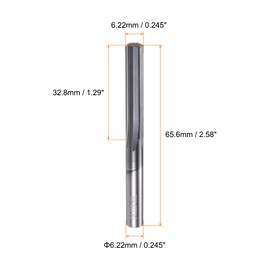 HARFINGTON Carbide Chucking Reamer 0.245"(6.22mm) Dia Straight Flute Straight Shank Machine Reamer Tool for Metal and Lathes CNC Machining Centers, Black