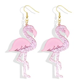 Christmas Flamingo Earrings for Women Christmas Tree Dangle Earrings Snowflake Santa Candy Cane Snowman Penguin Earrings Holiday Winter Earrings Christmas Stocking Stuffers Gifts