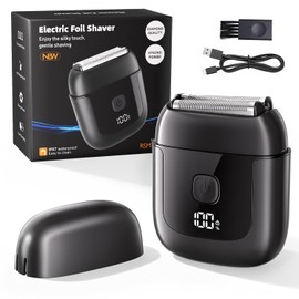 Electric Foil Shavers for Men: Mini Electric Razor with 3 Floating Blades, IPX7 Waterproof Foil Shaver, USB-C Rechargeable Shavers for Men with Travel Lock, Compact Grooming Gift for Home & Travel
