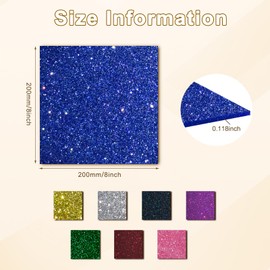 FaeliKnise Glitter Acrylic Sheets 1/8 in Thick 8x8 Cast Sparkly Acrylic Sheets 3mm for Laser Cutting, Engraving, Invitation Blanks, Signs, Festival Decorations(8, Assorted, 8"x8")