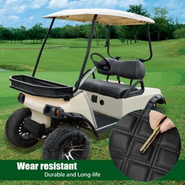 Roykaw Golf Cart Seat Covers Kit Fit for Club Car DS OEM Ordinary Seat Cushion, Marine Grade Vinyl Material/More Sturdy and Comfortable, Breathable & Easy to Clean, Well Made Quality
