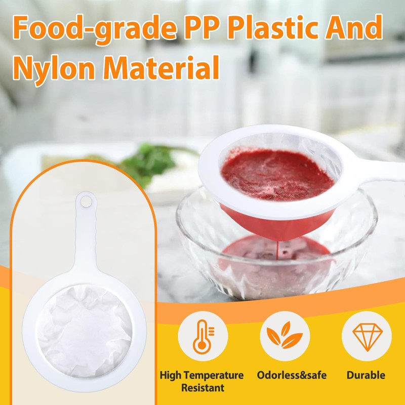2 Pcs Fine Mesh Sieve, 200/400 Mesh Mesh Strainer, Handheld