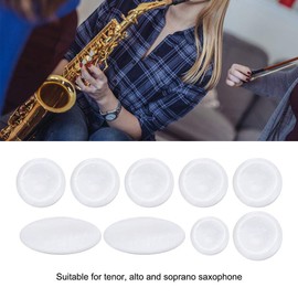 Replacement Shell Alto Saxophone Key Finger,Saxophone Key Inlays,Alto Sax Finger,9Pcs/set Exquisite White Pearl Shell Key Button Inlays for Alto Tenor Soprano Sax Saxophone Accessory